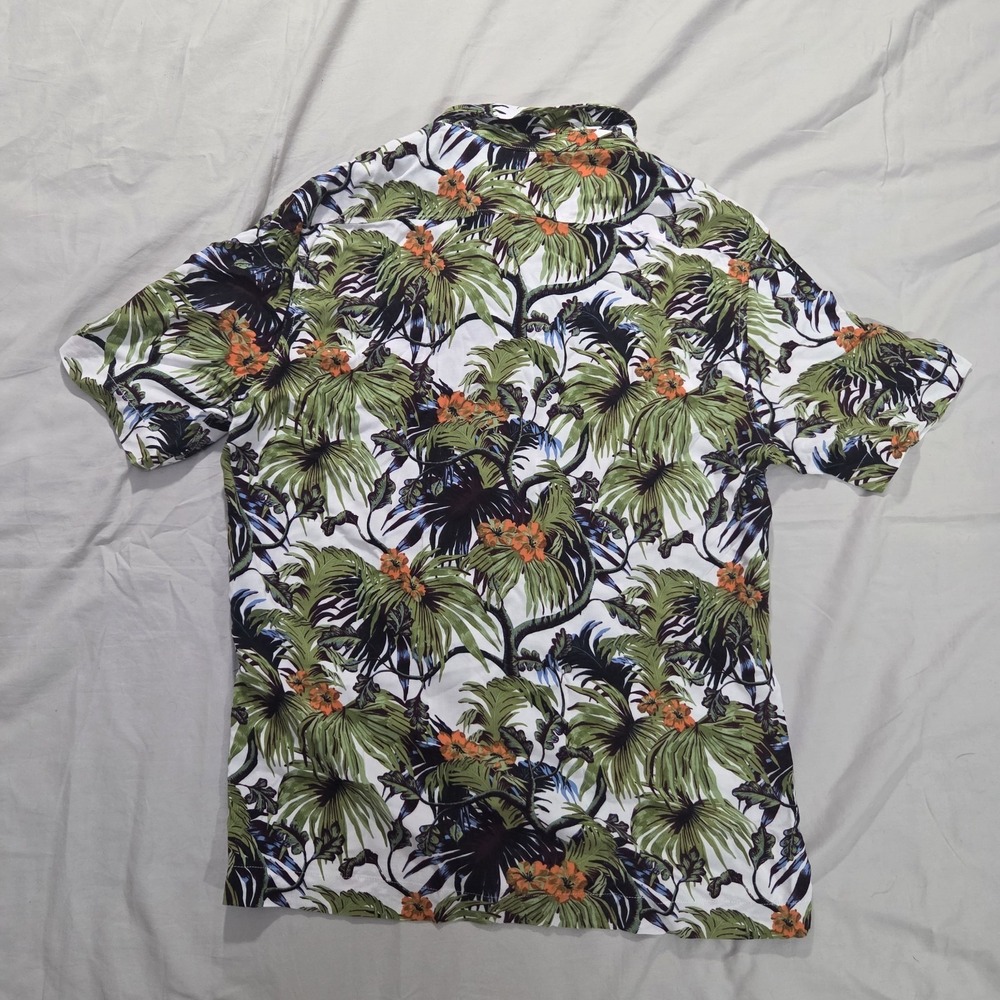 H&M Men's Hawaiian Shirt Palm Tree Print Button Up Short Sleeve Resort Size S - Picture 11 of 11